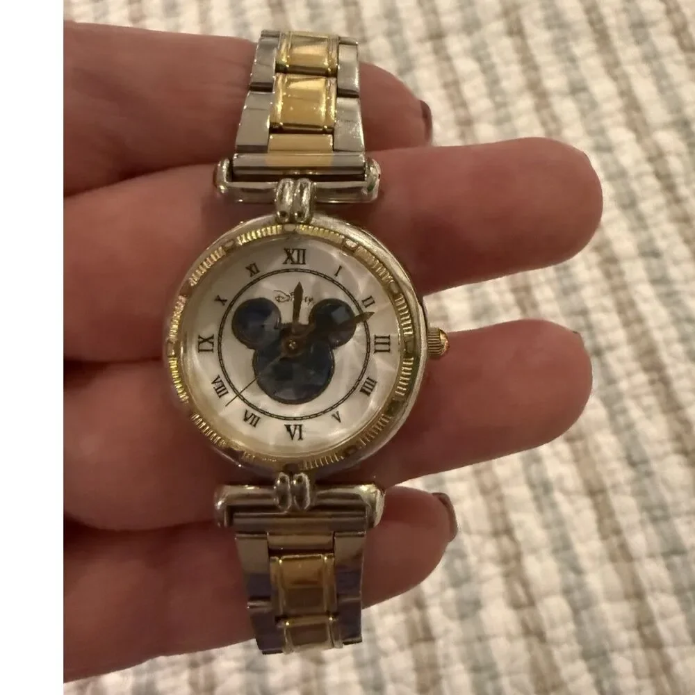 Vintage Disney Time Works Mickey Mouse Two Tone Womens Watch 40018500183